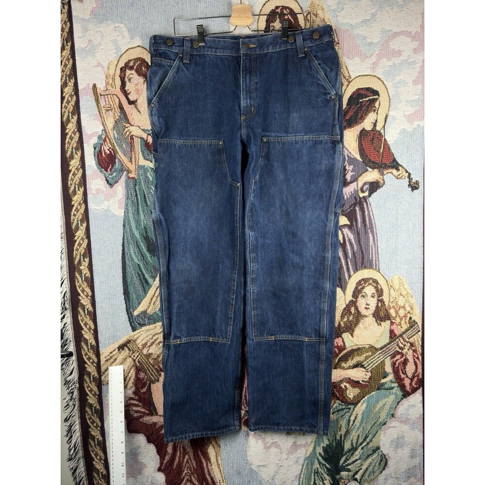 Carhartt Double Knee Jeans Mens 38x32 Logger Denim Relaxed Fit 103890 Stretch